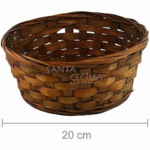 Cesta de Bambu Redonda HL153213 - Marrom