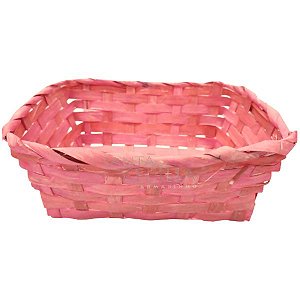 Cesta de Bambu Retangular Ref. 9328 - Rosa