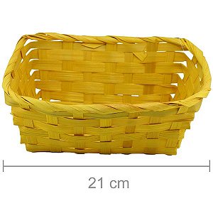 Cesta de Bambu Retangular Ref. 9328 - Amarela