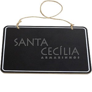 Quadro Negro com Sisal pra Pendurar 20x15 cm Ref. Retangular