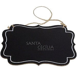 Quadro Negro com Sisal pra Pendurar 20x15 cm Ref. Gourmet