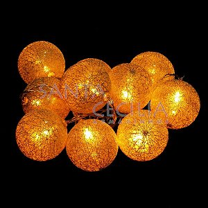 Bolas Luminárias Cordão de LED Ref. 7203-1 - Ouro