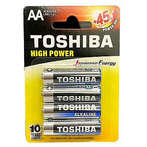 Pilha Alcalina AA - Toshiba - LR6 - 4 unid.