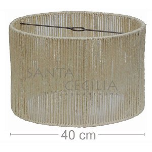 Luminária Rústica Redonda 40cm - Sisal NATURAL  R$118,90