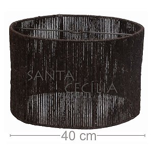 Luminária Rústica Redonda 40cm - Sisal Marrom R$118,90