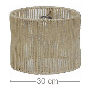 Luminária Rústica Redonda 30cm - Sisal NATURAL  R$115,00