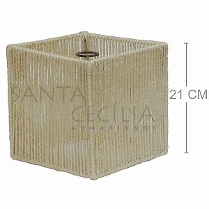 Luminária Rústica Quadrada - Sisal Natural - R$76,50
