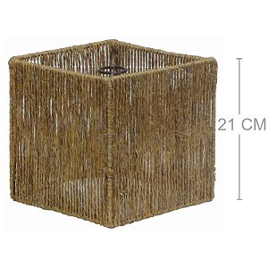 Luminária Rústica Quadrada - Sisal Conhaque - R$76,50
