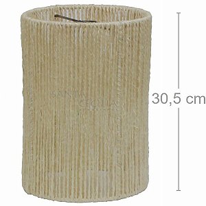 Luminária Rústica Cilíndrica - Sisal Natural - R$98,00