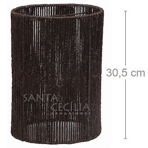Luminária Rústica Cilíndrica - Sisal Marrom - R$98,00