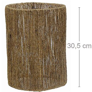 Luminária Rústica Cilíndrica - Sisal Conhaque - R$98,00