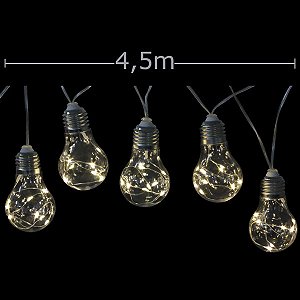 Lâmpada de Led Pisca 7 Funções 4,5m Varal Fio De Fada Ref. G40-S