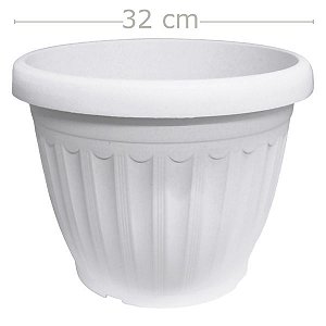 Vaso Grego Decorativo Plástico Redondo - Branco