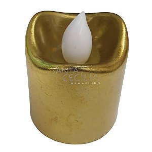 Vela LED Grande Dourada