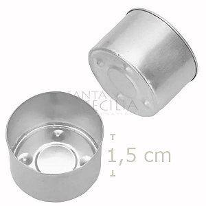 Bases de Alumínio 3,6 x 1,5 cm para Velas Rechaud - 10 unid.