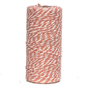 Barbante Listrado 1,5mm B3B4 - rolo com 100m - Laranja