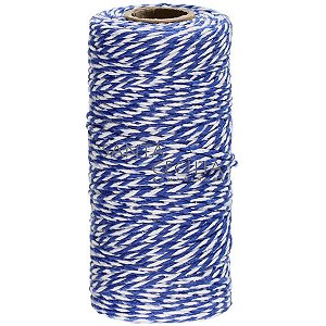 Barbante Listrado 1,5mm B3B4 - rolo com 100m - Azul Royal