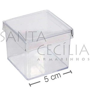 Caixinha de Acrílico 5x5x5cm - 10 unidades Incolor