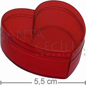 Caixa Coração em Acrílico 5,5 cm - 10un. - Vermelha