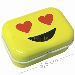 Caixa de Metal - Retangular  2,5x5,5cm - Emoji