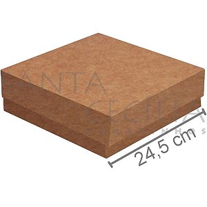 Caixa Kraft para Presente 10 unid - K62 - 24,5 x 24,5 x 8 cm