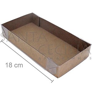 Caixa de Papel Kraft com Tampa de PVC CH-01 18x9x3 cm - 20un.