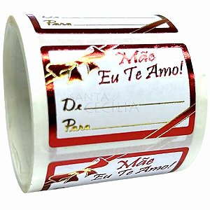 Etiqueta Adesiva - 100 unid. - Mãe Eu Te Amo