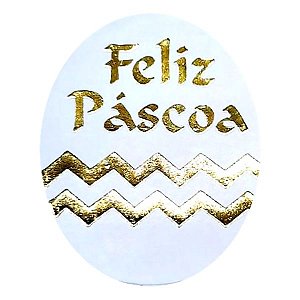 Etiqueta Adesiva - 100 unid. - Feliz Páscoa Ovo