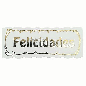 Etiqueta Adesiva - 100 unid. - Felicidade Pergaminho - Ouro