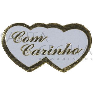 Etiqueta Adesiva - 100 unid. - Com Carinho - Ouro