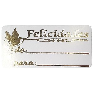 Etiqueta Adesiva - 100 unid - De / Para Felicidades