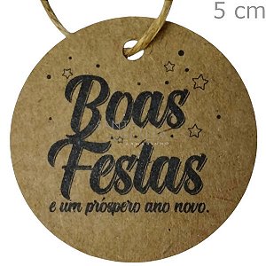Etiqueta Tag kraft Boas Festas - 10 unid.
