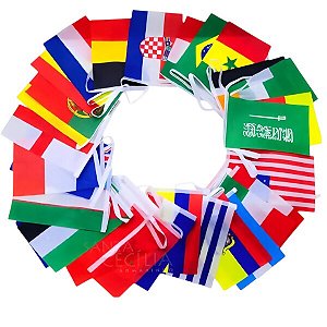 Varal de Bandeiras com 32 Países 10 M Ref. CD - 33