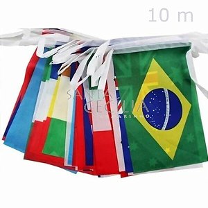 Varal de Bandeiras Copa do Mundo 10m - Países Ref.Q17480