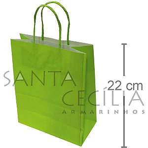 Sacola de Papel G 22 x 17 x 8 cm - Lisa Verde