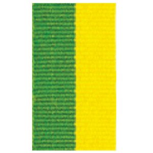 Fita de Gorgurão N°3  Verde Amarelo - 15mm x 10m
