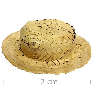 Chapéu de Palha Boneca Redondo 12cm