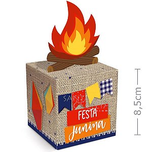 Caixa Pop-Up Junina - Festa de Arraia 10 unid.- 8,5 x 9 x 9 cm Ref. 23012718