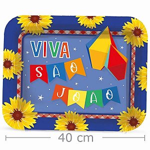Bandeja Retangular de Papel Cartão Junino 33x40cm - Noite de São João 23700293