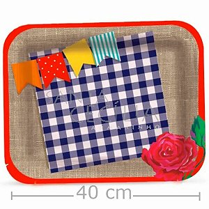 Bandeja Retangular de Papel Cartão Junino 33x40cm - Festa Arraiá 23700294