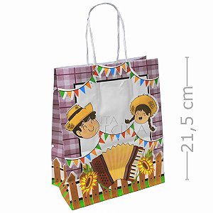 Sacola de Papel - Festa Junina 21,5cm - Sanfona