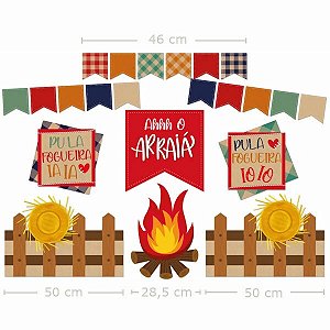 Painel Desconstruído Festa Junina 6 peças - Festança Kraft - Ref. 23012722