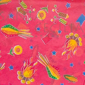 TNT Estampado - Junino Vermelho Fogueira 7045