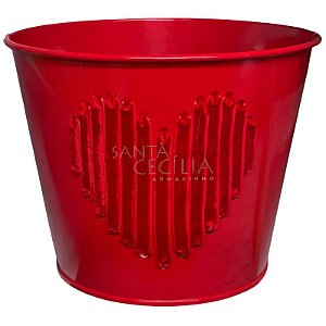 Balde Decorado Coração de Fita Veludo 10,5cm - Ref. A-14