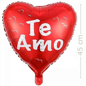 Balão Metal Coração 45cm - Vermelho Te Amo