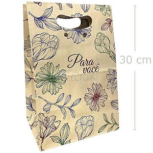 Sacola de Papel Boca de Palhaço - Kraft Para Você