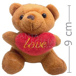 Lembrancinha de Pelúcia - Ursinho Love - Marrom