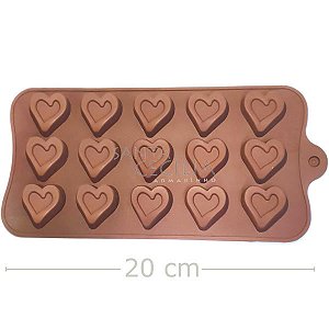 Forma de Chocolate em Silicone Coração - Ref. FT152