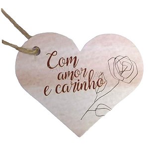 Etiqueta Tag Coração Com Amor e Carinho 10 unid.