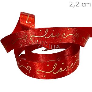 Fita de Cetim Love 2,2cm x 10m Ref.1887/22 COR01